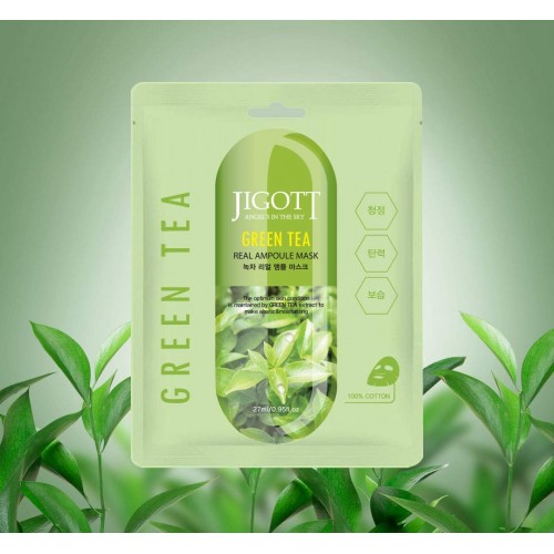 JIGOTT Green Tea Real Ampoule Mask